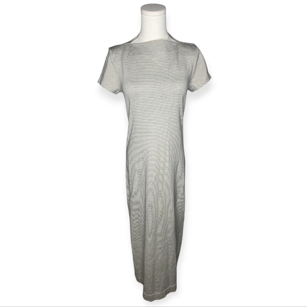 Kate Spade Saturday Striped Cotton Midi Dress Ivory Black Size S Knit